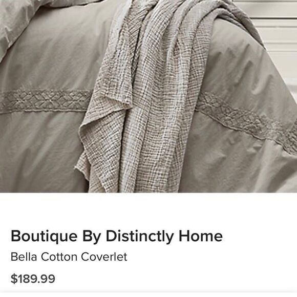 Boutique By Distinctly Home
Bella Cotton Coverlet. NEW - Picture 2 of 4